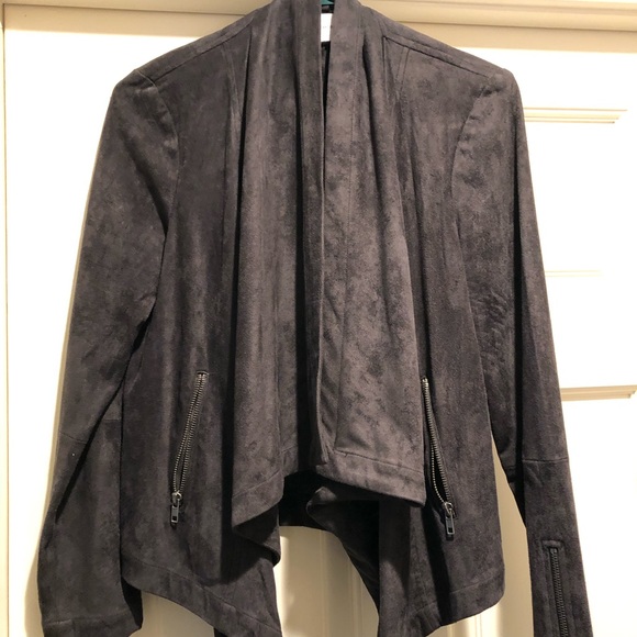 Cupcakes & Cashmere Chyla Faux Suede Jacket Gray S - Picture 3 of 5